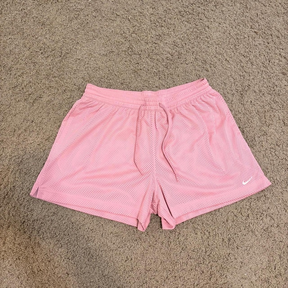 Nike Womens Dri-FIT Mesh Shorts Pink Loose Fit Athletic Training XL